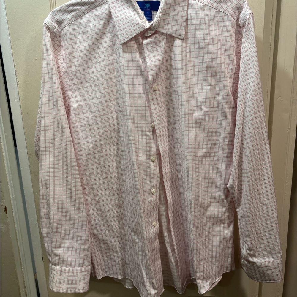 Egara Pink Dress Shirt with Checkered Pattern